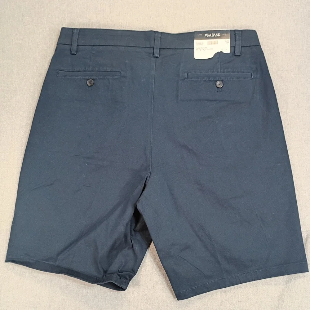 Jos A Bank Mens Size 34 Navy Blue Tailored Fit Stretch Twill Chino Shorts NWT
